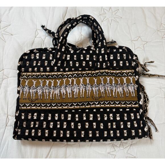 Vintage Vera Bradley Retired Zebra Pattern Roll-Up Toiletry Bag - Picture 1 of 7